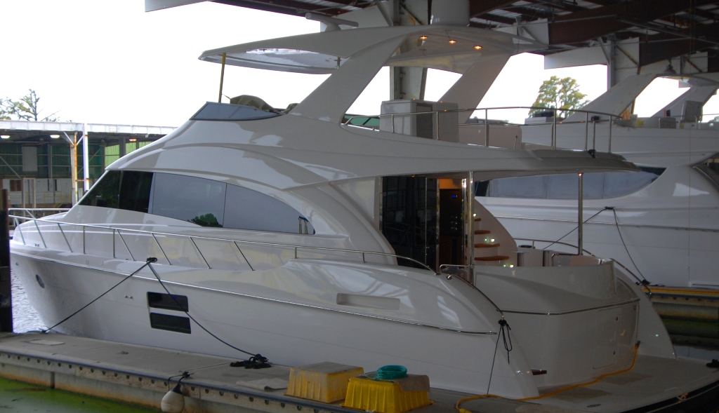 Hatteras Yachts M60 Under Construction at Factory